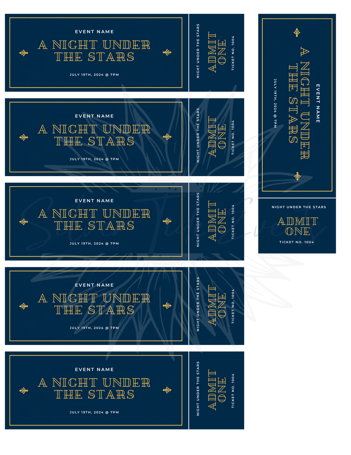Admit One Event Ticket Canva Template
