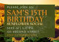 Sunflower Social Personal Invitation – Front & Back Canva Template
