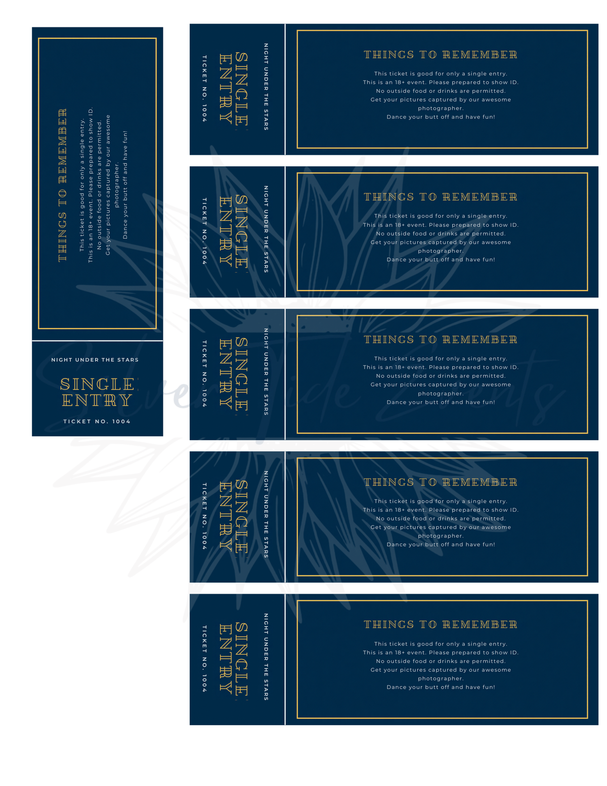 Admit One Event Ticket Canva Template