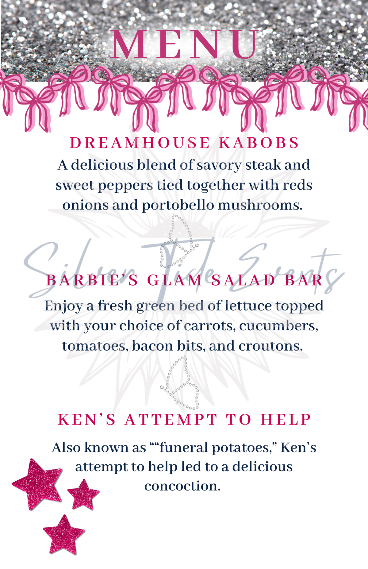 Barbie Party Food Menu – Canva Template