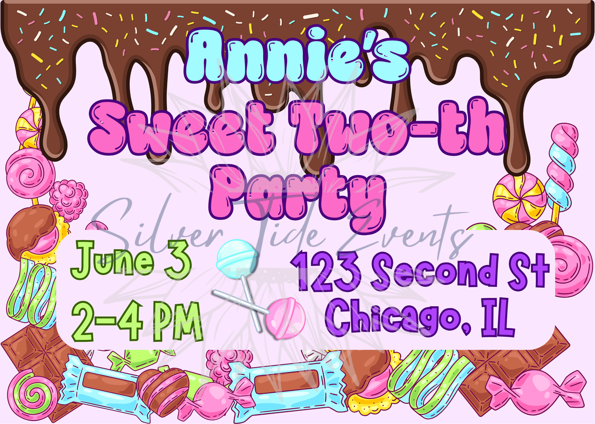 Sweet Two-th Birthday Invitation – Canva Template